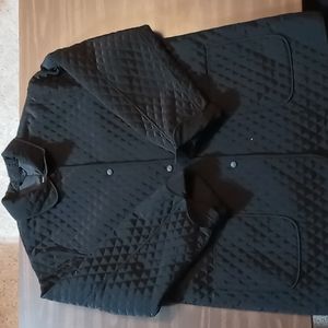 Regent Park Thin Black Puffer Jacket w Deep Front Pockets 1X